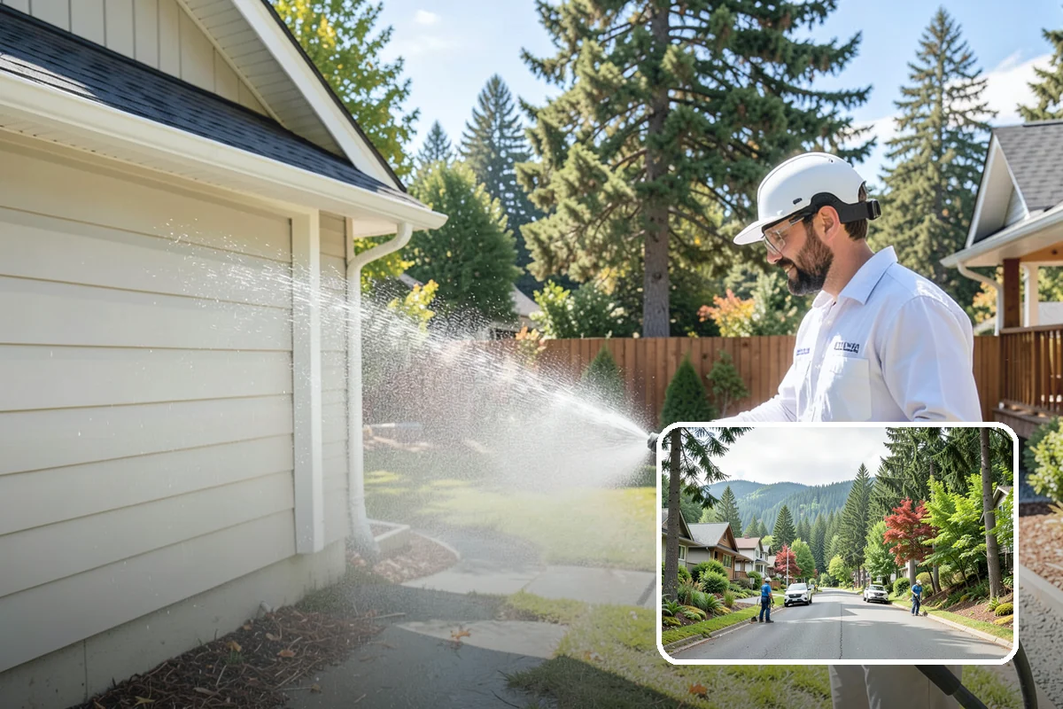 Retaining Wall Cleaning in Darrington, Snohomish County, WA - Removes moss lodged in seams and mortar lines