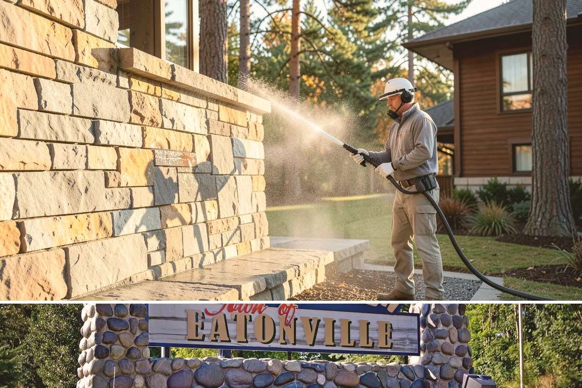 Retaining Wall Cleaning in Eatonville, Pierce County, WA - Early summer, once the ground begins to dry, reduces the moisture feeding wall growth and helps the cleaning last longer.