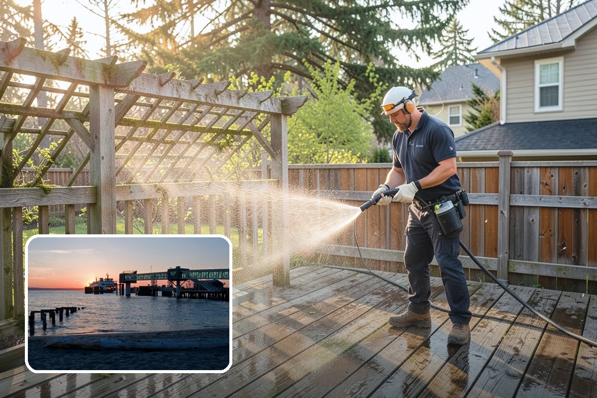 Retaining Wall Cleaning in Edmonds, Snohomish County, WA - Removes moss lodged in seams and mortar lines