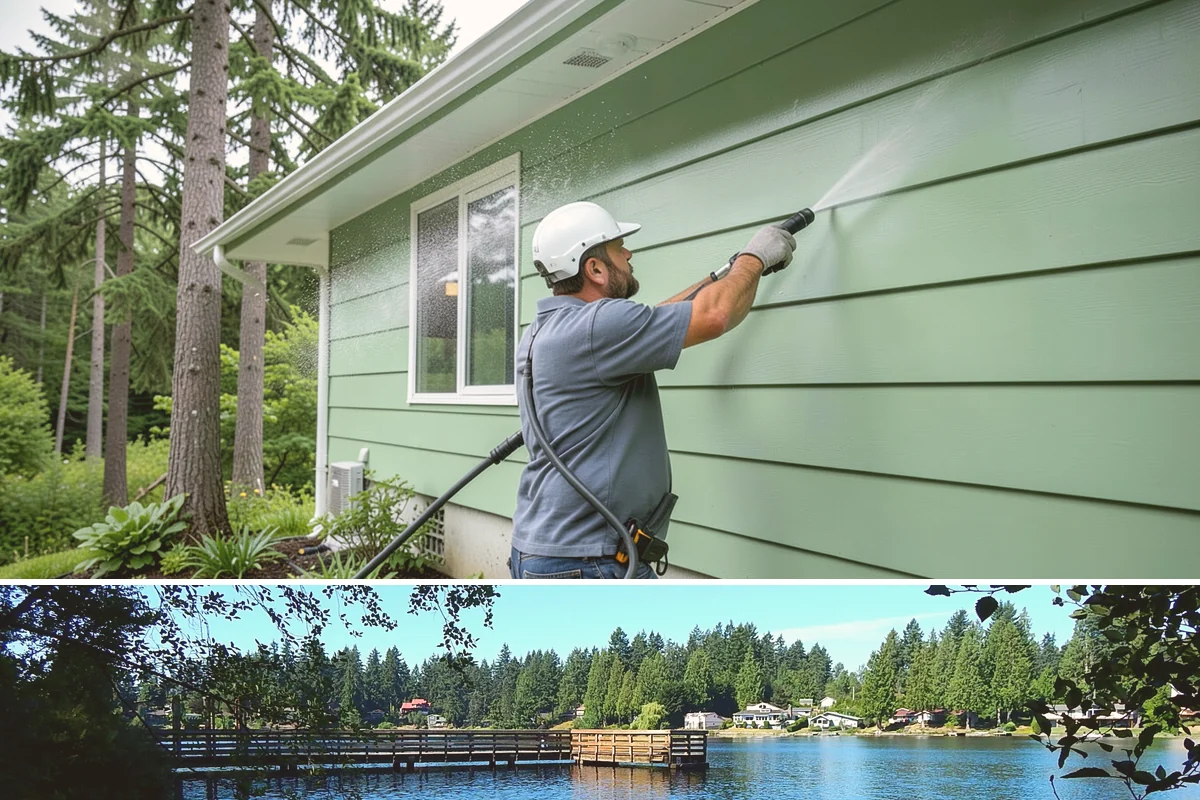 Retaining Wall Cleaning in Federal Way, King County, WA - Early summer, once the ground begins to dry, reduces the moisture feeding wall growth and helps the cleaning last longer.