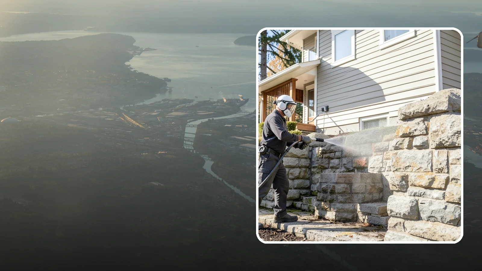 Retaining Wall Cleaning in Fife, Pierce County, WA - Clean poured and block retaining walls to remove the moss, algae, and soil staining typical of terraced Northwest yards.