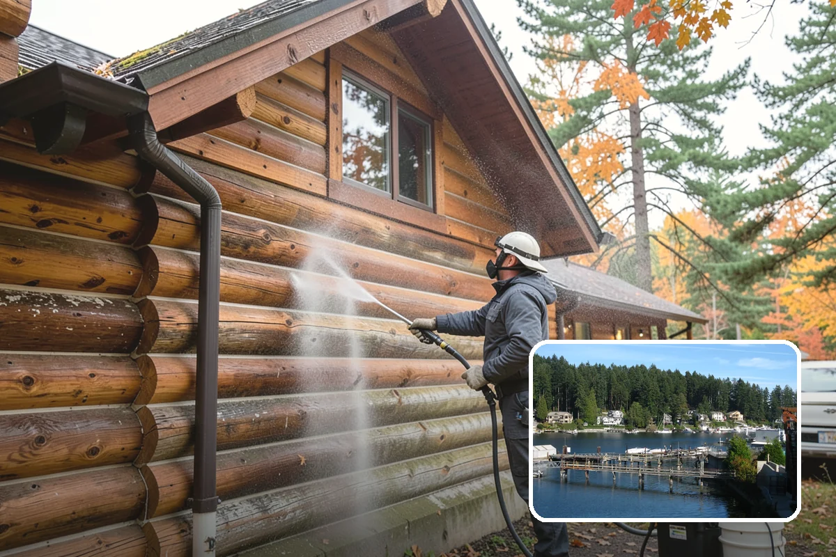 Retaining Wall Cleaning in Gig Harbor, Pierce County, WA - Removes moss lodged in seams and mortar lines