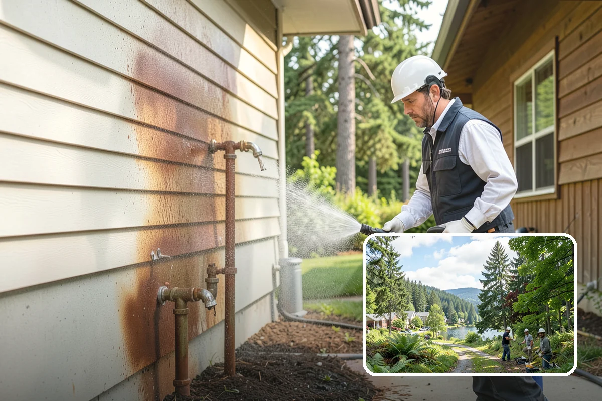 Retaining Wall Cleaning in Lake Forest Park, King County, WA - Removes moss lodged in seams and mortar lines