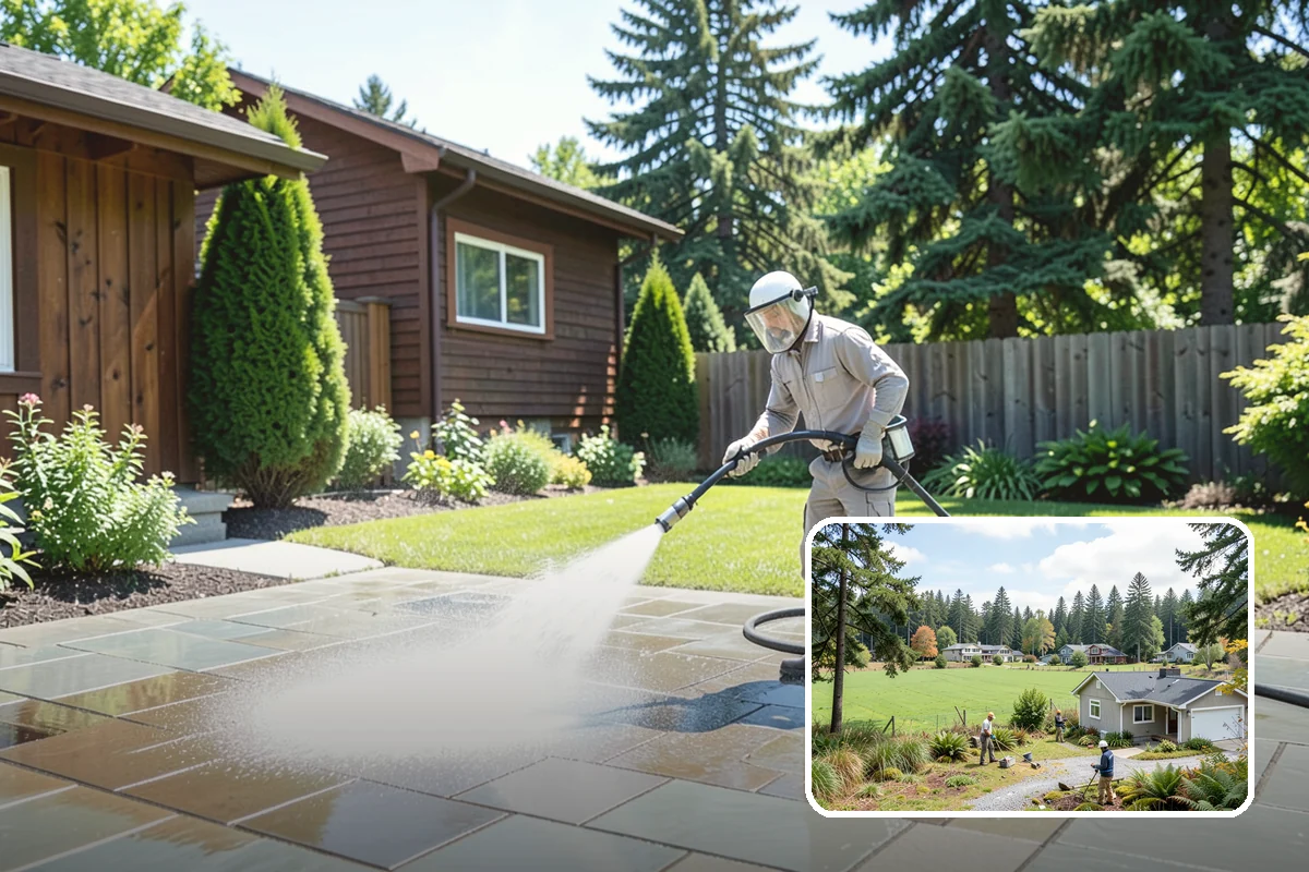 Retaining Wall Cleaning in Lyman, Skagit County, WA - Removes moss lodged in seams and mortar lines