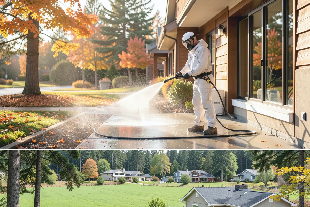 Retaining Wall Cleaning in Lyman, Skagit County, WA - Early summer, once the ground begins to dry, reduces the moisture feeding wall growth and helps the cleaning last longer.