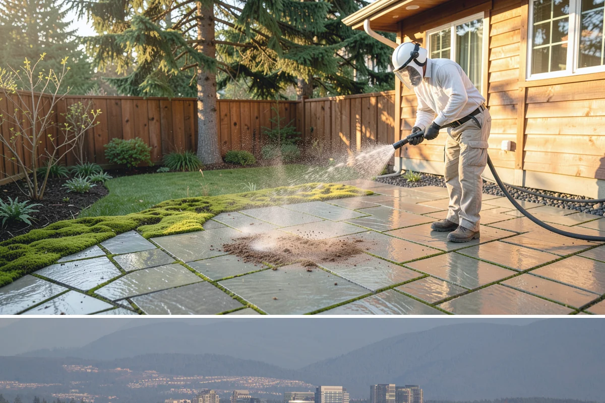Retaining Wall Cleaning in Medina, King County, WA - Early summer, once the ground begins to dry, reduces the moisture feeding wall growth and helps the cleaning last longer.