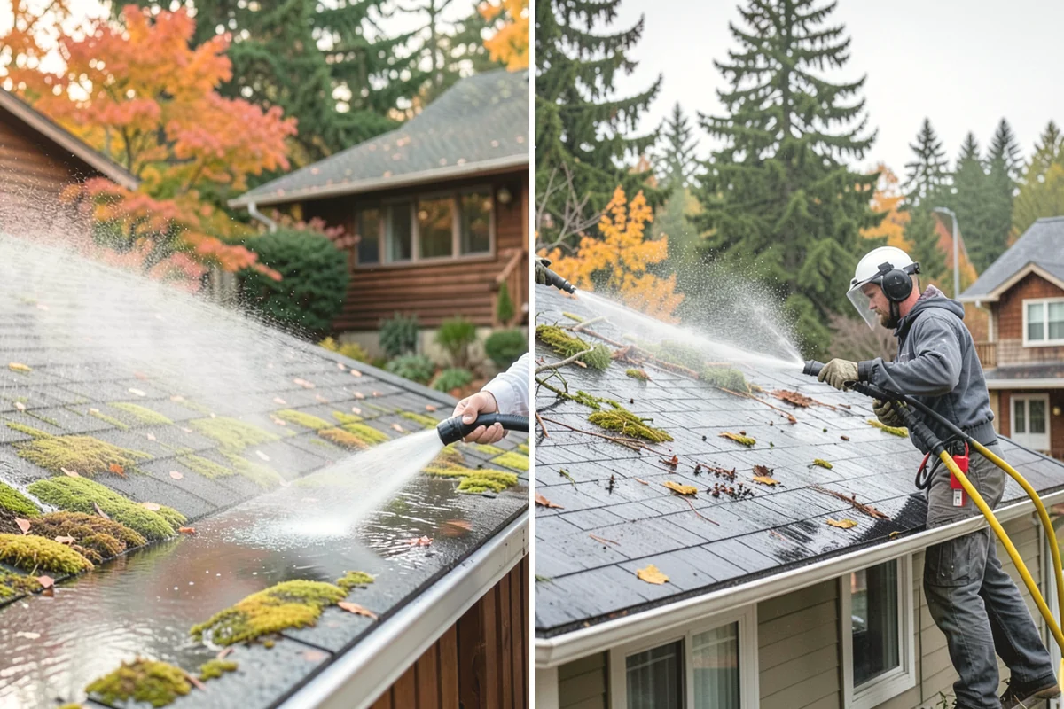 Retaining Wall Cleaning in Mercer Island, King County, WA - Clear vegetation creeping onto the wall face