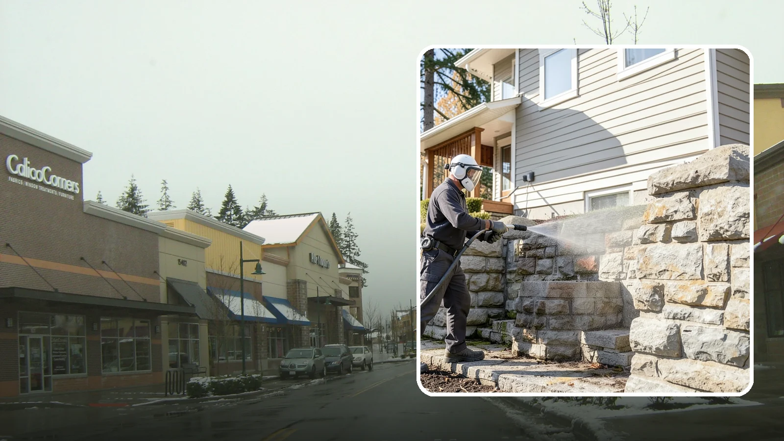 Retaining Wall Cleaning in Mill Creek, Snohomish County, WA - Clean poured and block retaining walls to remove the moss, algae, and soil staining typical of terraced Northwest yards.