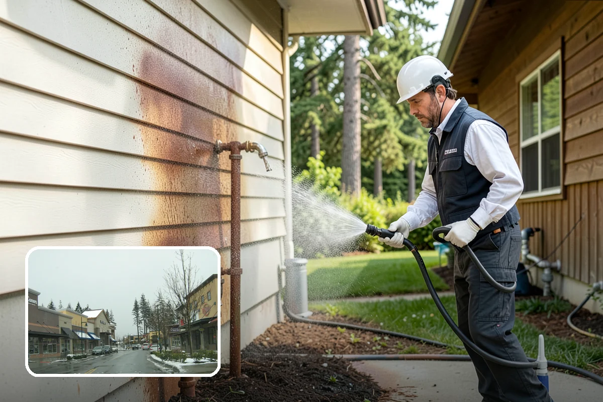 Retaining Wall Cleaning in Mill Creek, Snohomish County, WA - Removes moss lodged in seams and mortar lines