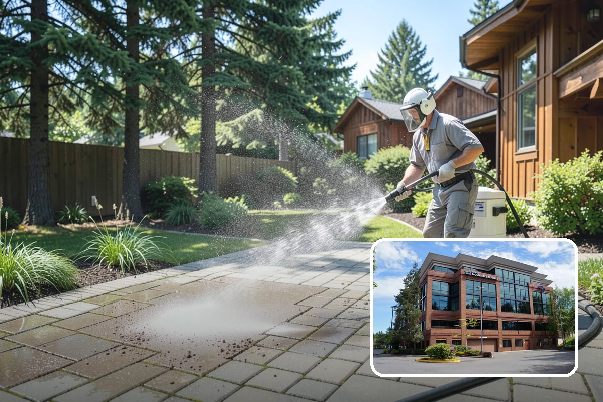Retaining Wall Cleaning in Mountlake Terrace, Snohomish County, WA - Removes moss lodged in seams and mortar lines