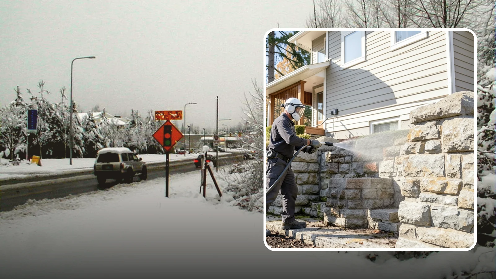 Retaining Wall Cleaning in Newcastle, King County, WA - Clean poured and block retaining walls to remove the moss, algae, and soil staining typical of terraced Northwest yards.