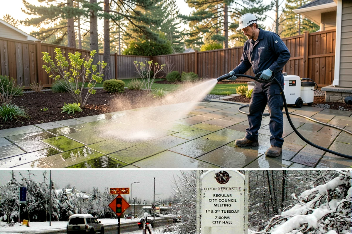 Retaining Wall Cleaning in Newcastle, King County, WA - Early summer, once the ground begins to dry, reduces the moisture feeding wall growth and helps the cleaning last longer.