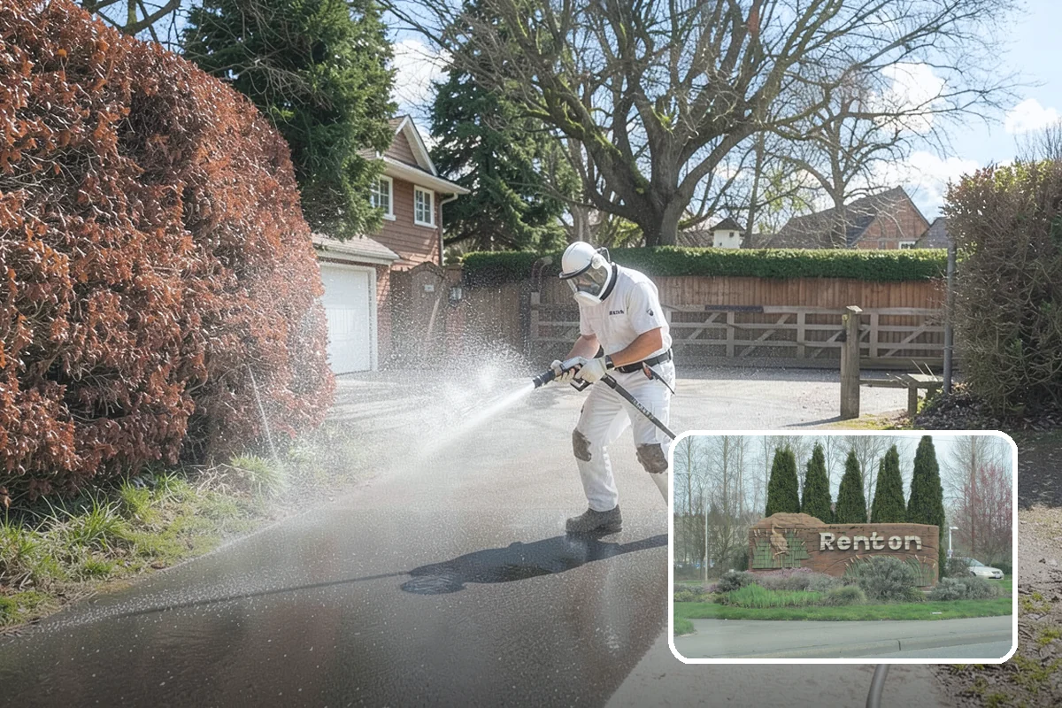 Retaining Wall Cleaning in Renton, King County, WA - Removes moss lodged in seams and mortar lines