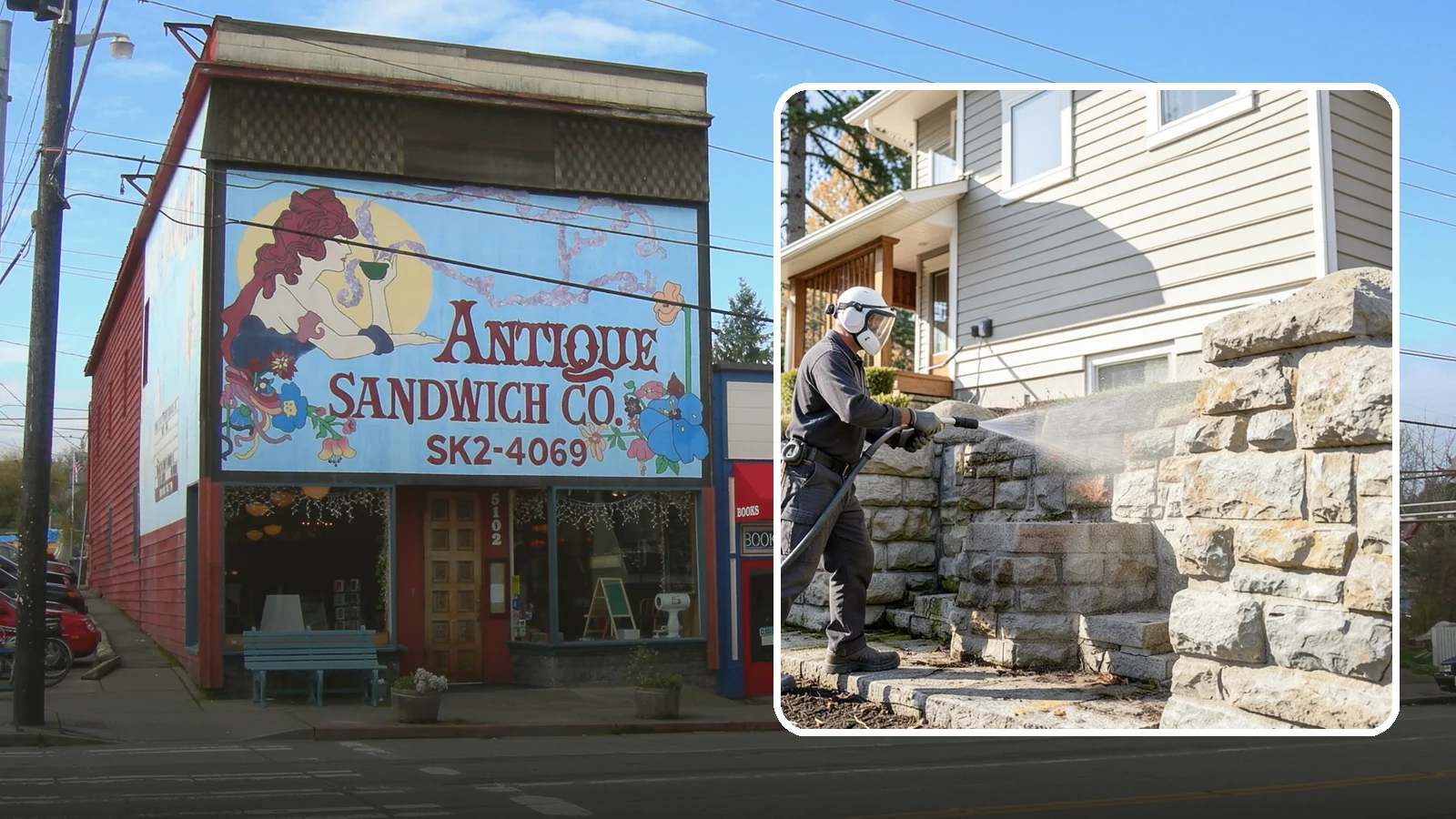 Retaining Wall Cleaning in Ruston, Pierce County, WA - Clean poured and block retaining walls to remove the moss, algae, and soil staining typical of terraced Northwest yards.