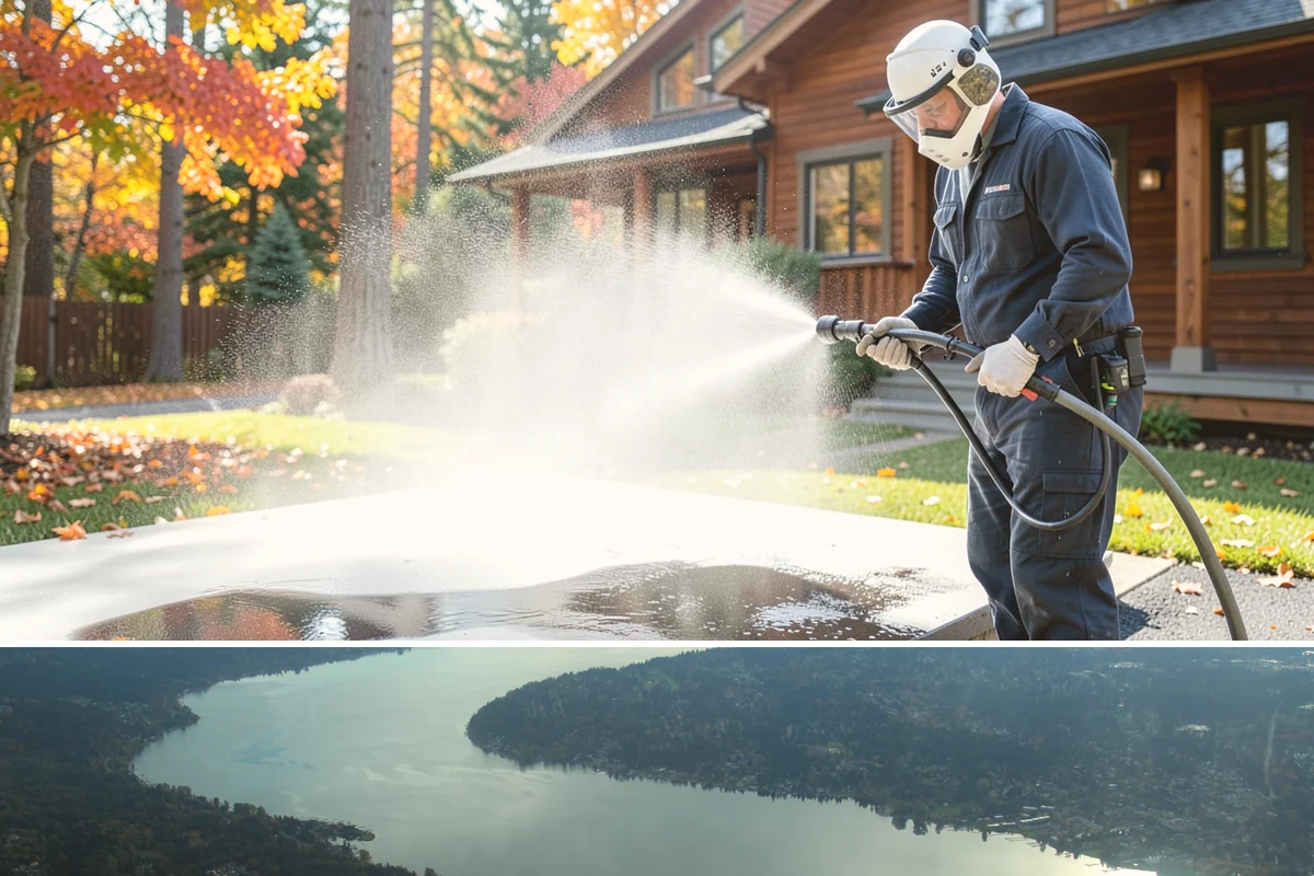 Retaining Wall Cleaning in Sammamish, King County, WA - Early summer, once the ground begins to dry, reduces the moisture feeding wall growth and helps the cleaning last longer.