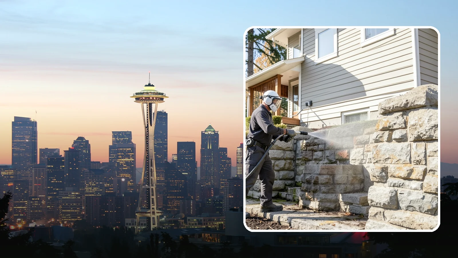 Retaining Wall Cleaning in Seattle, King County, WA - Clean poured and block retaining walls to remove the moss, algae, and soil staining typical of terraced Northwest yards.