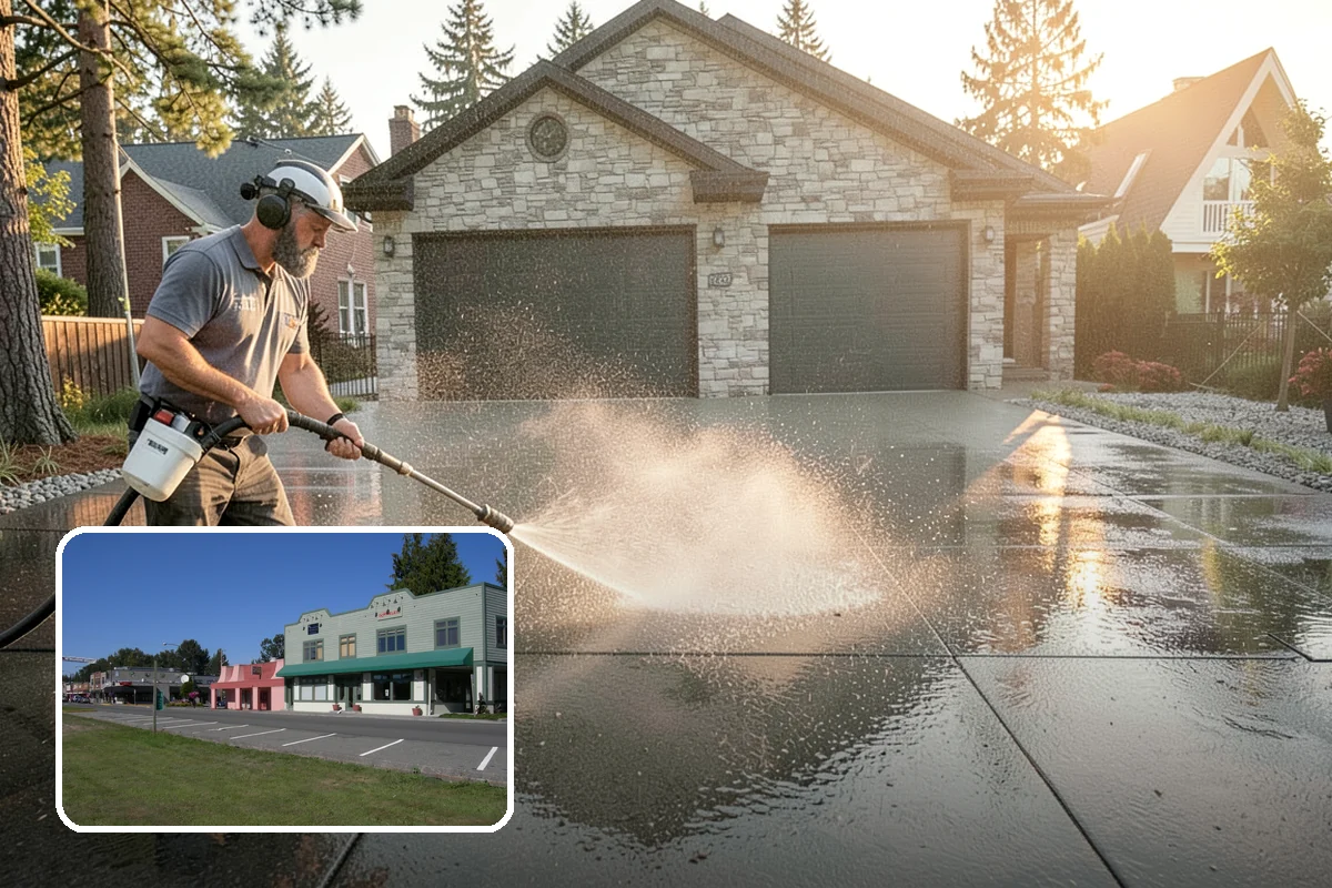 Retaining Wall Cleaning in Snoqualmie, King County, WA - Removes moss lodged in seams and mortar lines