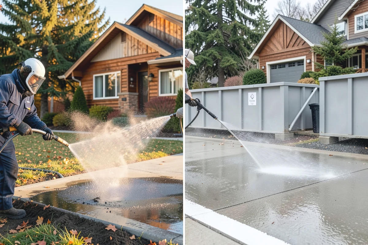 Retaining Wall Cleaning in South Prairie, Pierce County, WA - Clear vegetation creeping onto the wall face