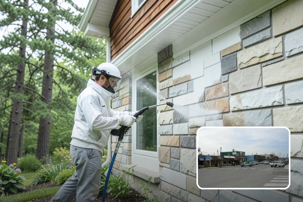 Retaining Wall Cleaning in Stanwood, Snohomish County, WA - Removes moss lodged in seams and mortar lines