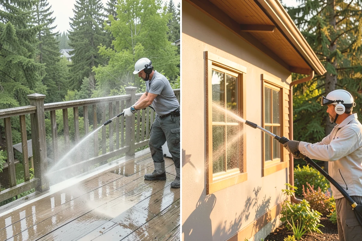 Retaining Wall Cleaning in Stanwood, Snohomish County, WA - Clear vegetation creeping onto the wall face