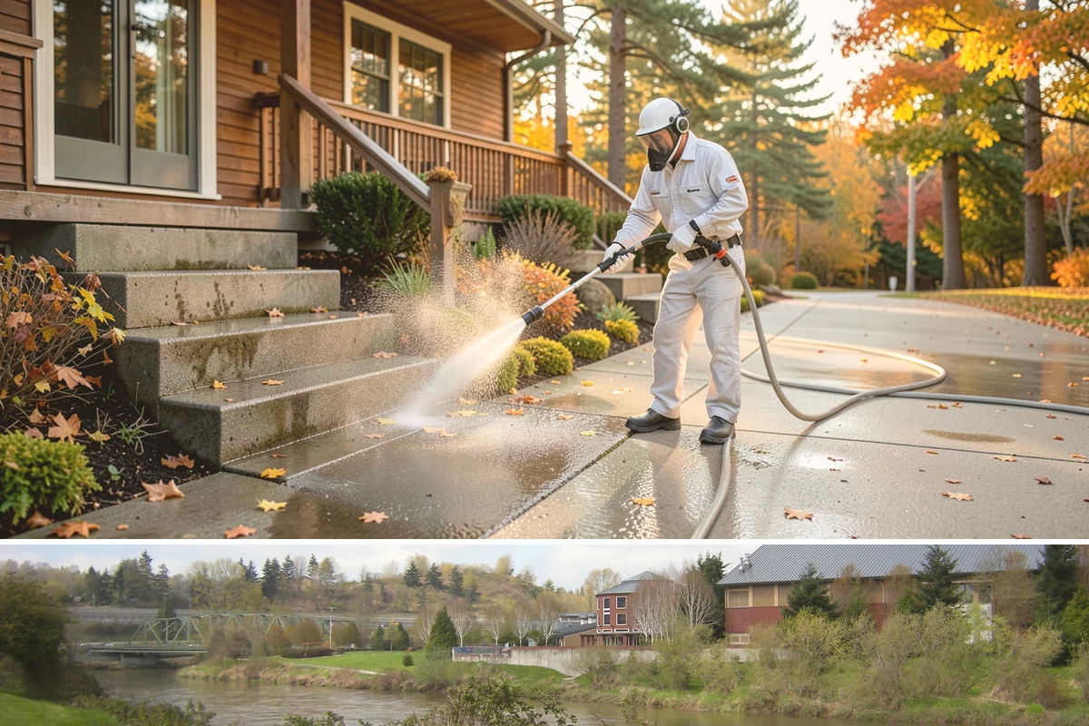 Retaining Wall Cleaning in Tukwila, King County, WA - Early summer, once the ground begins to dry, reduces the moisture feeding wall growth and helps the cleaning last longer.