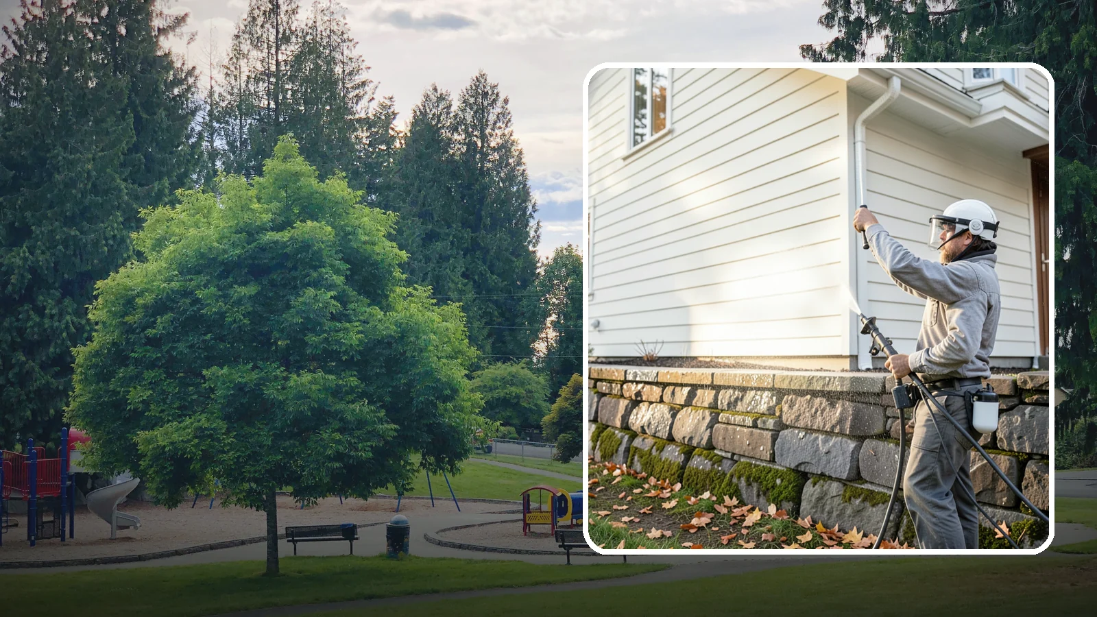 Retaining Wall Washing in Bonney Lake, Pierce County, WA - Wash masonry retaining walls to remove moss, mineral leaching, and soil stains from constantly damp structures.