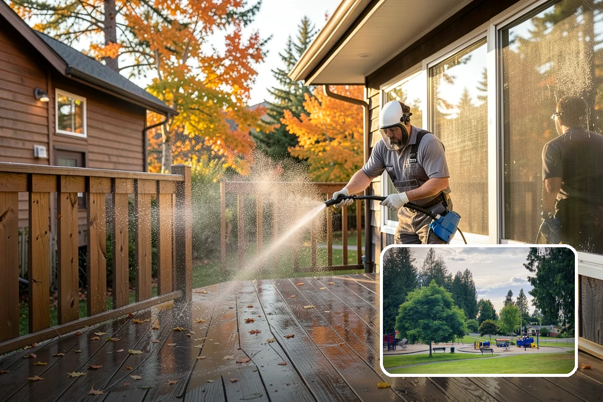 Retaining Wall Washing in Bonney Lake, Pierce County, WA - Removes moss thriving along damp masonry joints