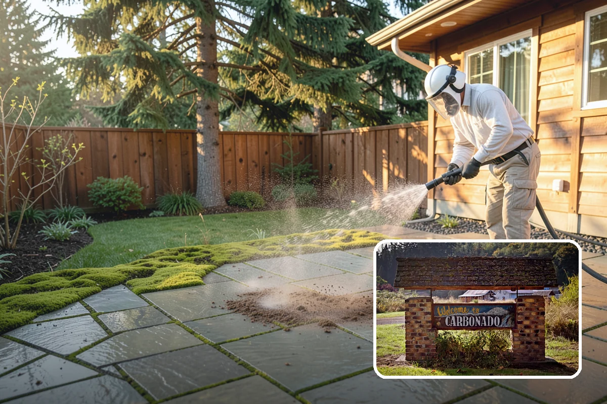Retaining Wall Washing in Carbonado, Pierce County, WA - Removes moss thriving along damp masonry joints