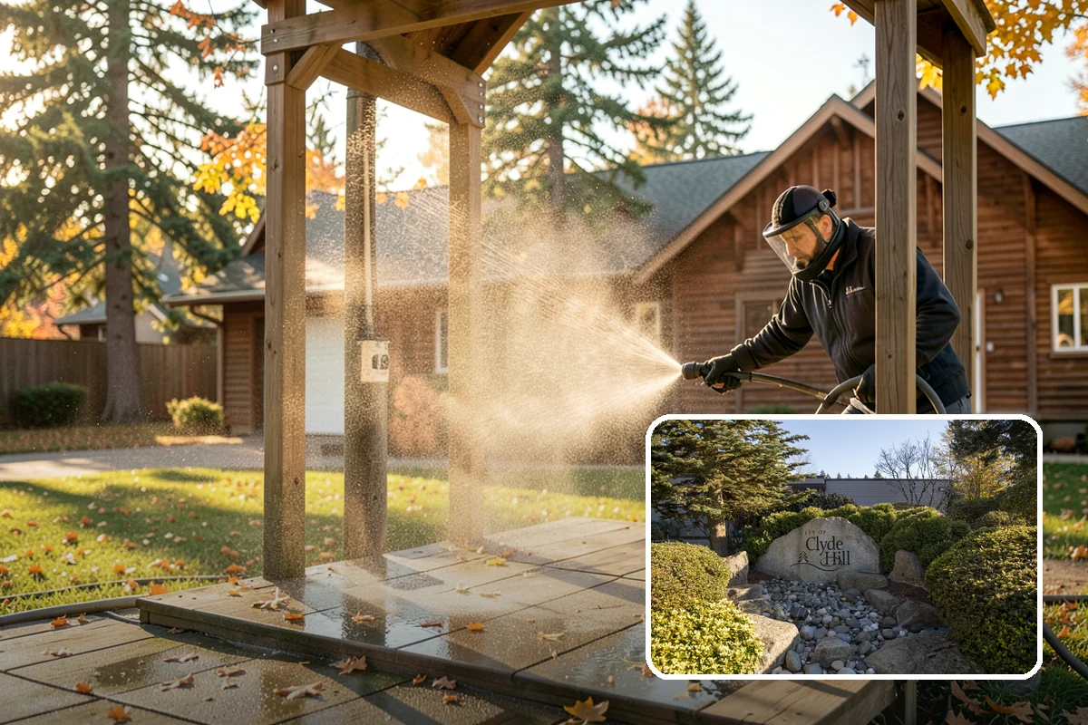 Retaining Wall Washing in Clyde Hill, King County, WA - Removes moss thriving along damp masonry joints