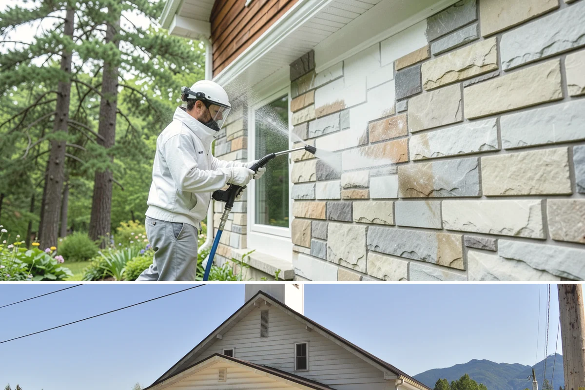 Retaining Wall Washing in Concrete, Skagit County, WA - Cleaning in early summer, after the soil begins to dry, limits the moisture that keeps masonry walls damp and speeds the return...
