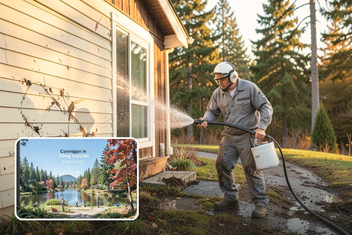 Retaining Wall Washing in Covington, King County, WA - Removes moss thriving along damp masonry joints