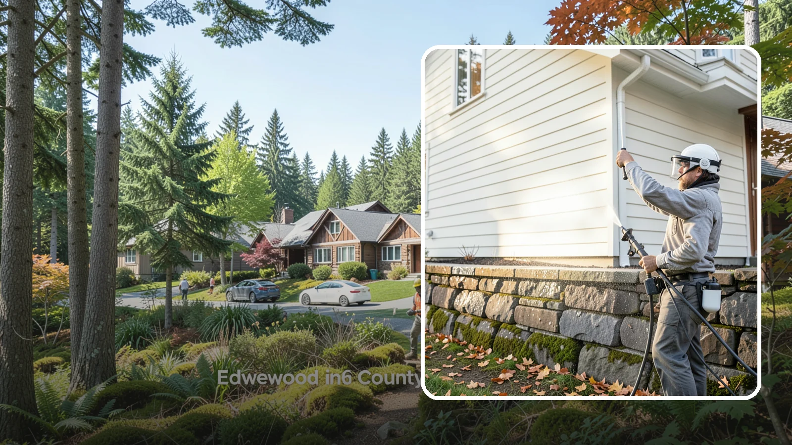 Retaining Wall Washing in Edgewood, Pierce County, WA - Wash masonry retaining walls to remove moss, mineral leaching, and soil stains from constantly damp structures.