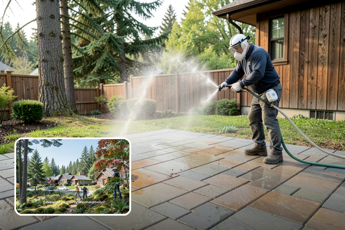 Retaining Wall Washing in Edgewood, Pierce County, WA - Removes moss thriving along damp masonry joints