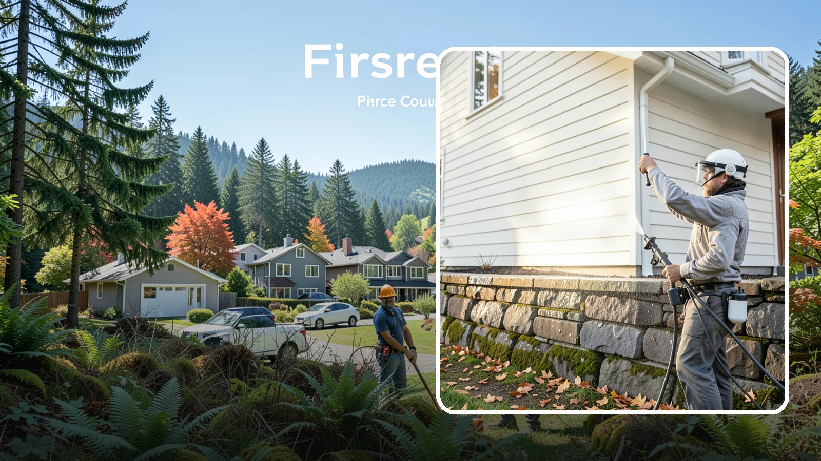 Retaining Wall Washing in Fircrest, Pierce County, WA - Wash masonry retaining walls to remove moss, mineral leaching, and soil stains from constantly damp structures.