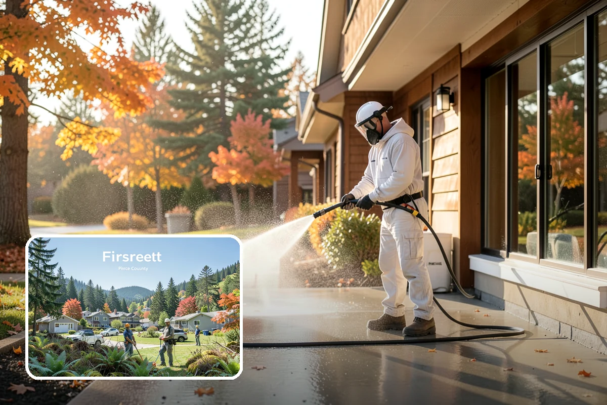 Retaining Wall Washing in Fircrest, Pierce County, WA - Removes moss thriving along damp masonry joints