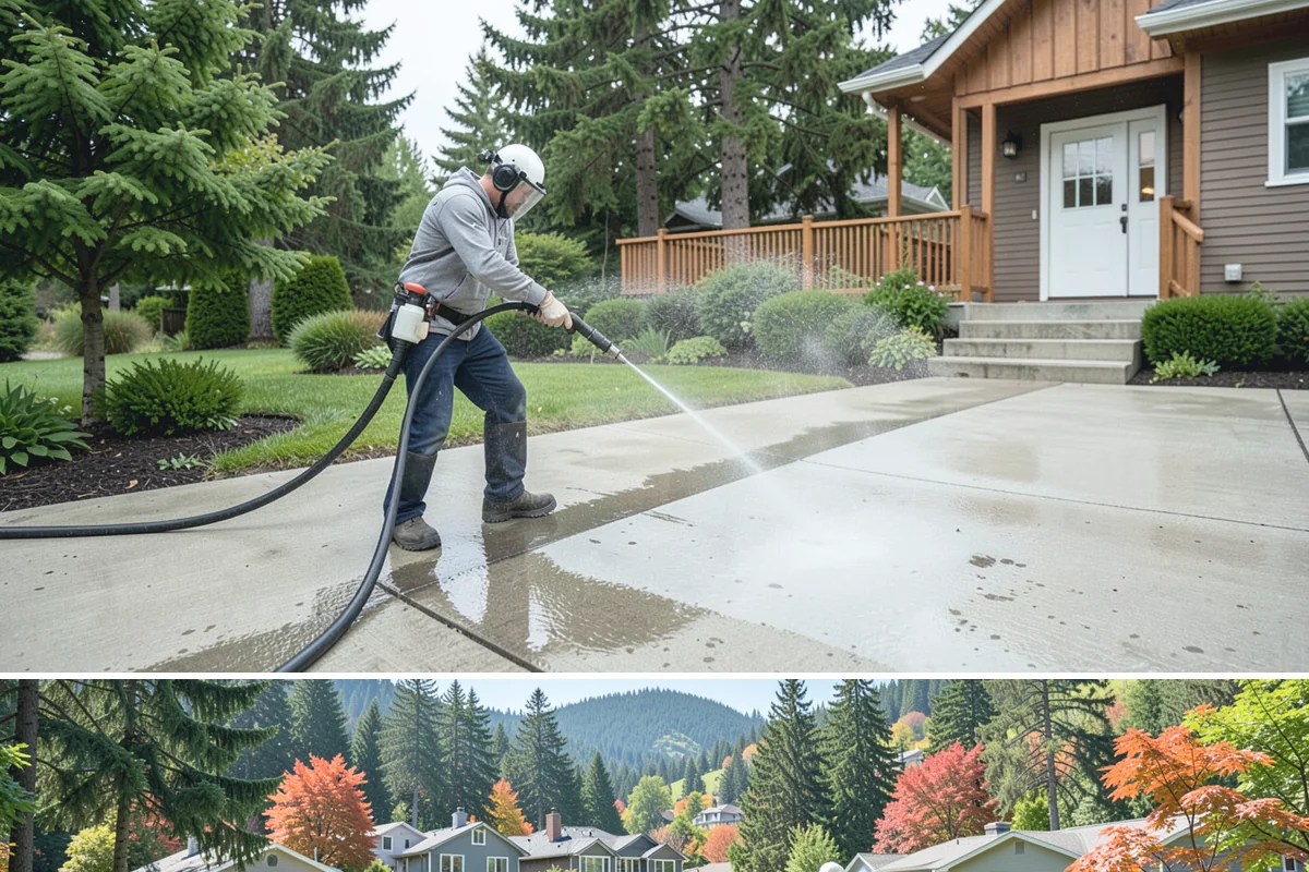 Retaining Wall Washing in Fircrest, Pierce County, WA - Cleaning in early summer, after the soil begins to dry, limits the moisture that keeps masonry walls damp and speeds the return...