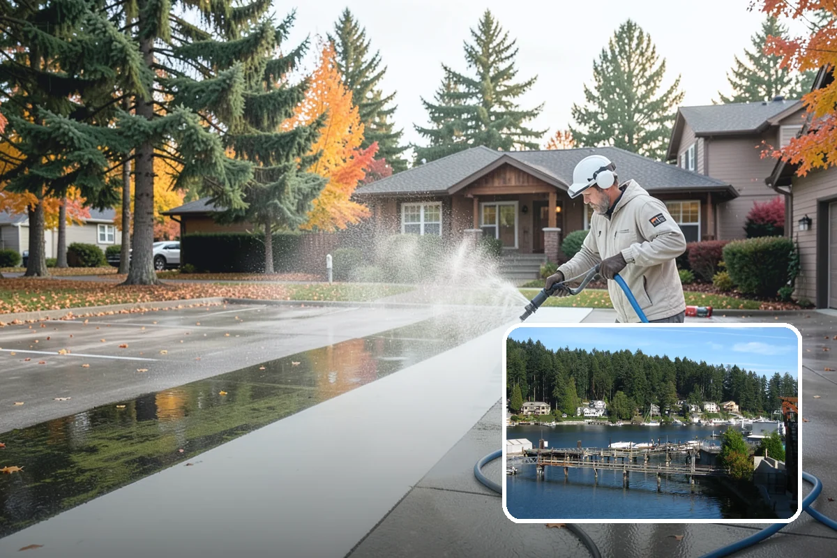 Retaining Wall Washing in Gig Harbor, Pierce County, WA - Removes moss thriving along damp masonry joints