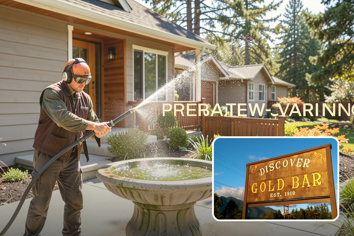 Retaining Wall Washing in Gold Bar, Snohomish County, WA - Removes moss thriving along damp masonry joints