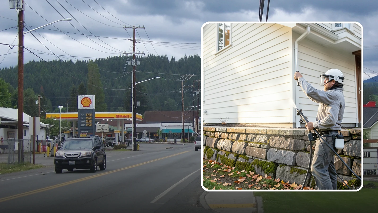Retaining Wall Washing in Granite Falls, Snohomish County, WA - Wash masonry retaining walls to remove moss, mineral leaching, and soil stains from constantly damp structures.