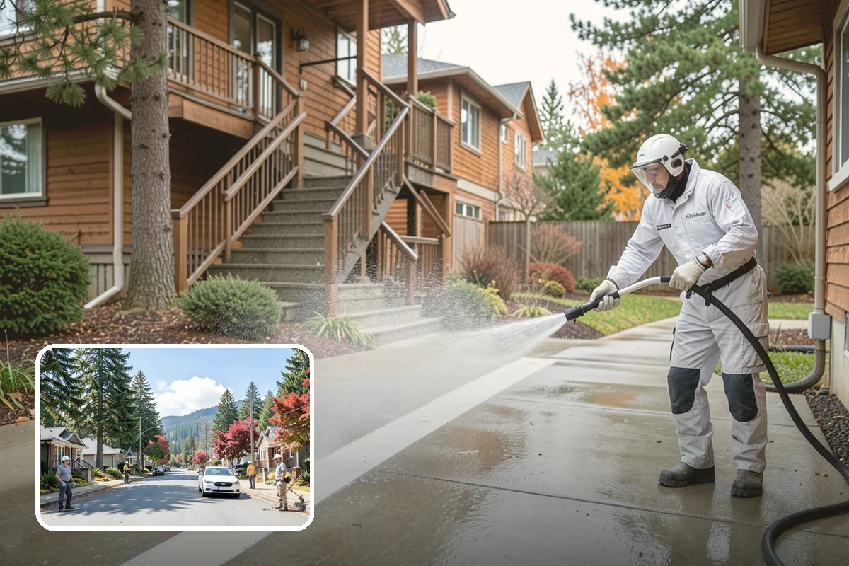 Retaining Wall Washing in Hunts Point, King County, WA - Removes moss thriving along damp masonry joints
