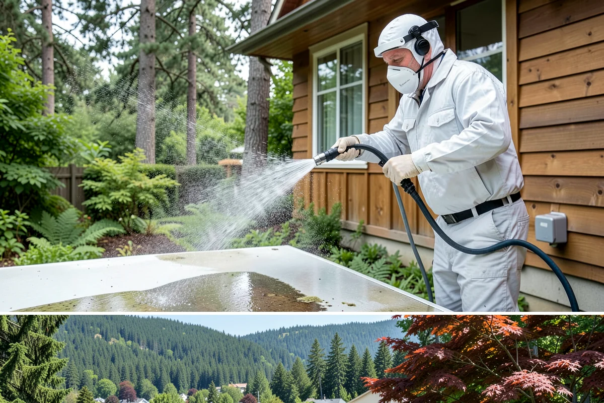 Retaining Wall Washing in Index, Snohomish County, WA - Cleaning in early summer, after the soil begins to dry, limits the moisture that keeps masonry walls damp and speeds the return...