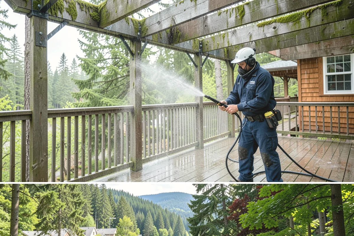 Retaining Wall Washing in Lake Forest Park, King County, WA - Cleaning in early summer, after the soil begins to dry, limits the moisture that keeps masonry walls damp and speeds the return...