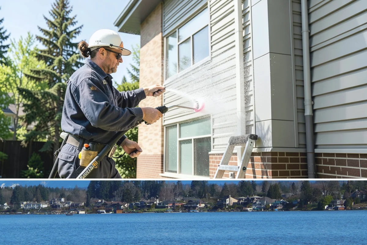 Retaining Wall Washing in Lake Stevens, Snohomish County, WA - Cleaning in early summer, after the soil begins to dry, limits the moisture that keeps masonry walls damp and speeds the return...