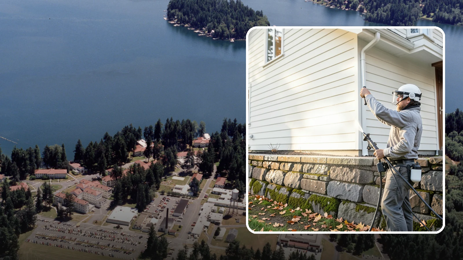 Retaining Wall Washing in Lakewood, Pierce County, WA - Wash masonry retaining walls to remove moss, mineral leaching, and soil stains from constantly damp structures.