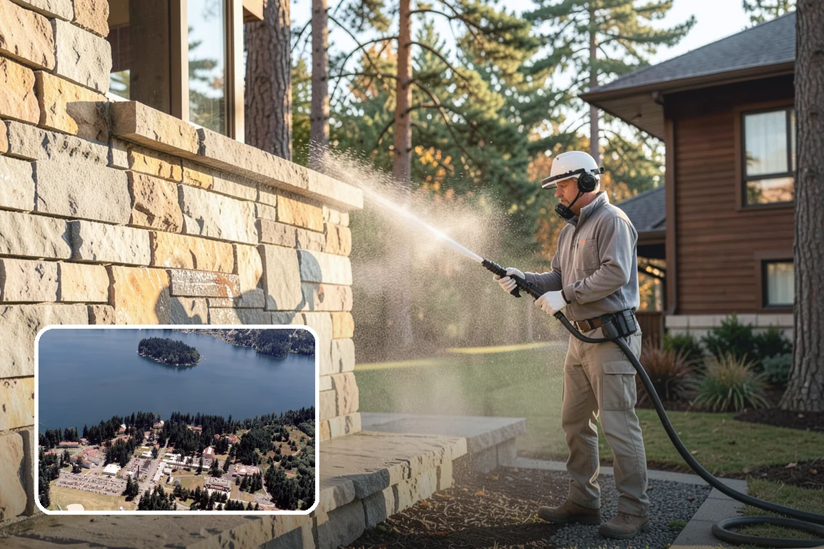 Retaining Wall Washing in Lakewood, Pierce County, WA - Removes moss thriving along damp masonry joints
