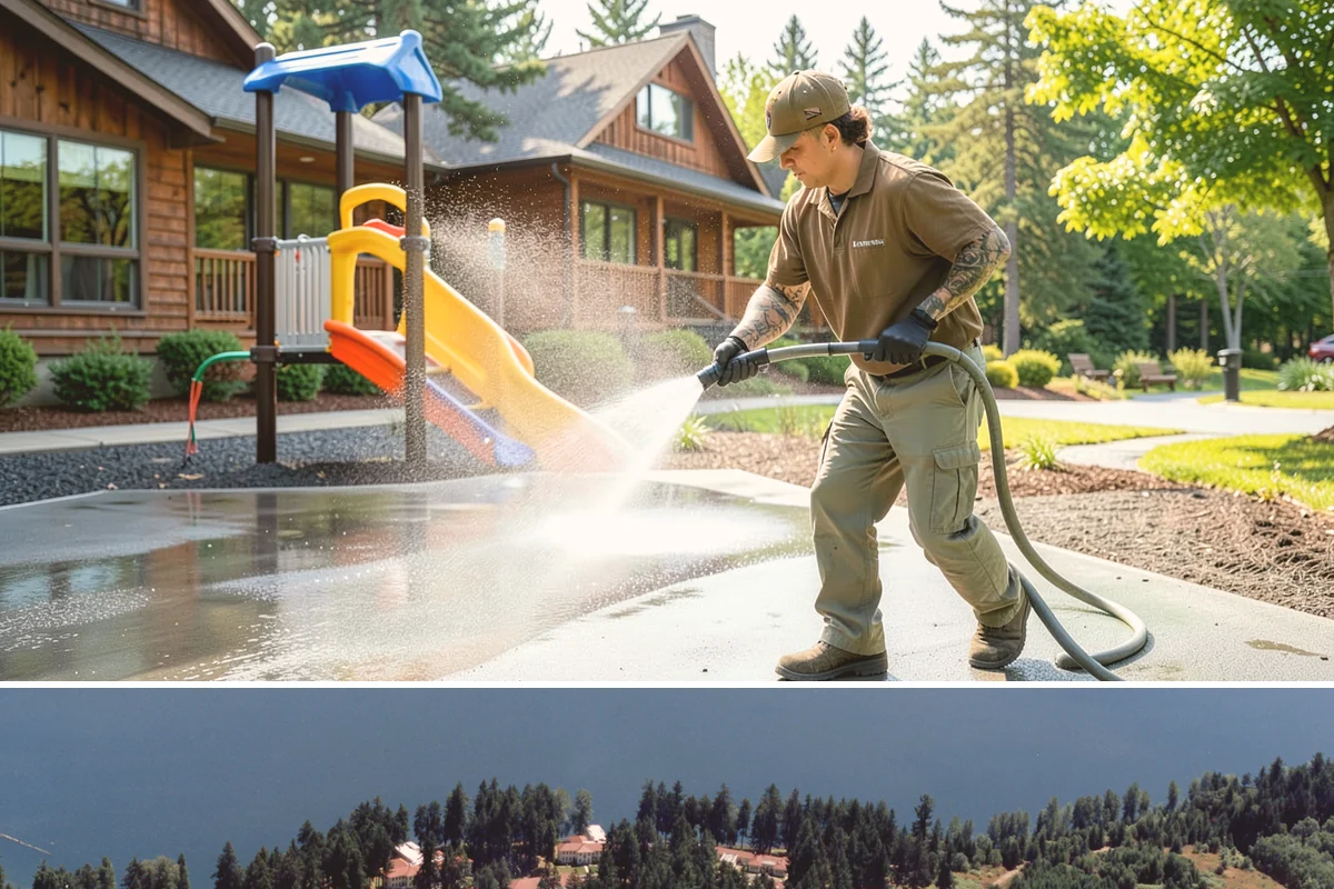 Retaining Wall Washing in Lakewood, Pierce County, WA - Cleaning in early summer, after the soil begins to dry, limits the moisture that keeps masonry walls damp and speeds the return...