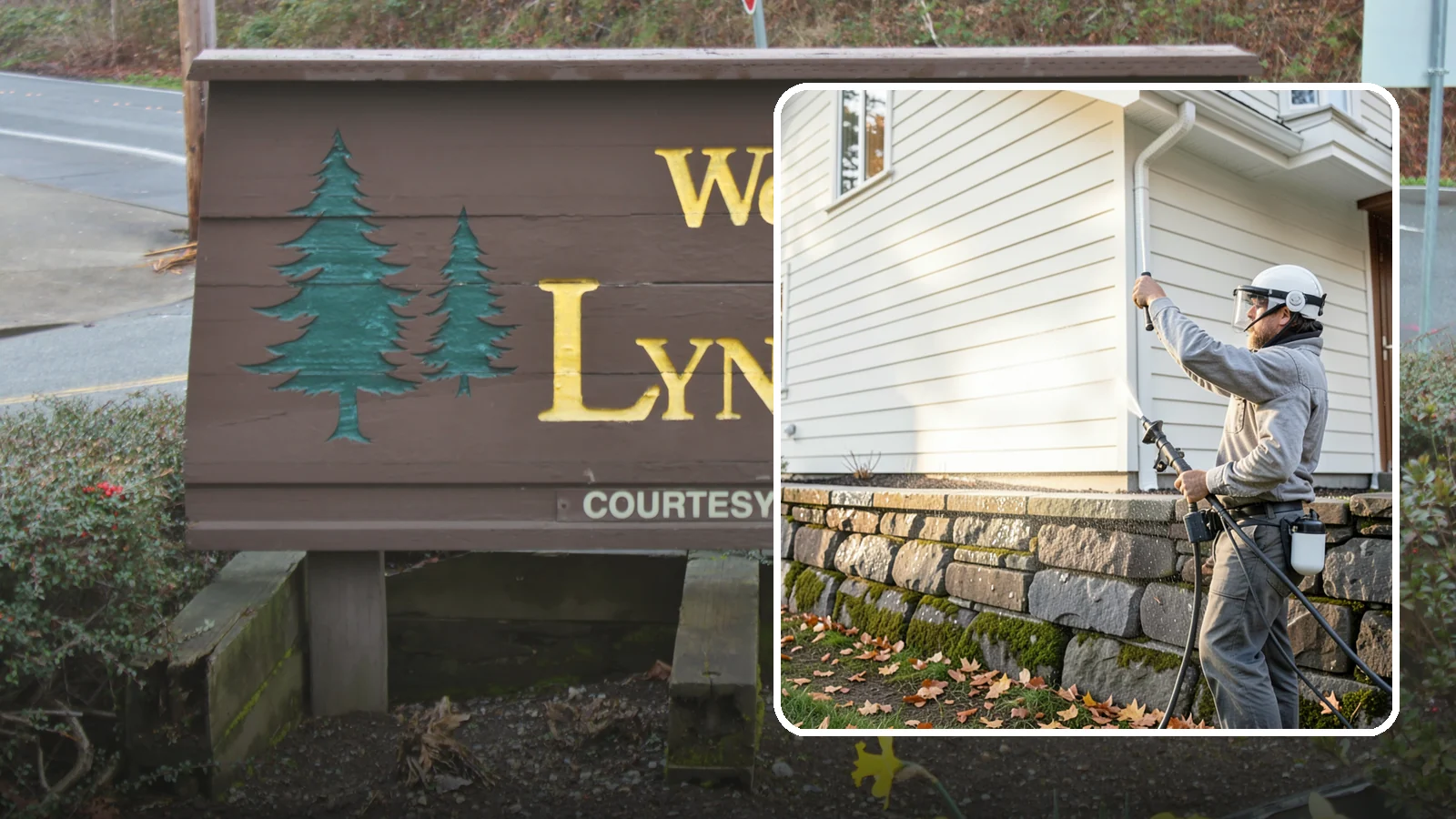 Retaining Wall Washing in Lynnwood, Snohomish County, WA - Wash masonry retaining walls to remove moss, mineral leaching, and soil stains from constantly damp structures.