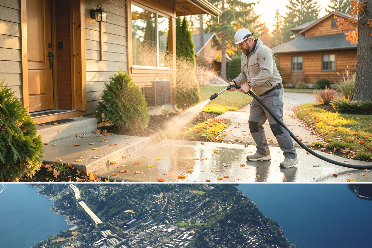 Retaining Wall Washing in Mercer Island, King County, WA - Cleaning in early summer, after the soil begins to dry, limits the moisture that keeps masonry walls damp and speeds the return...