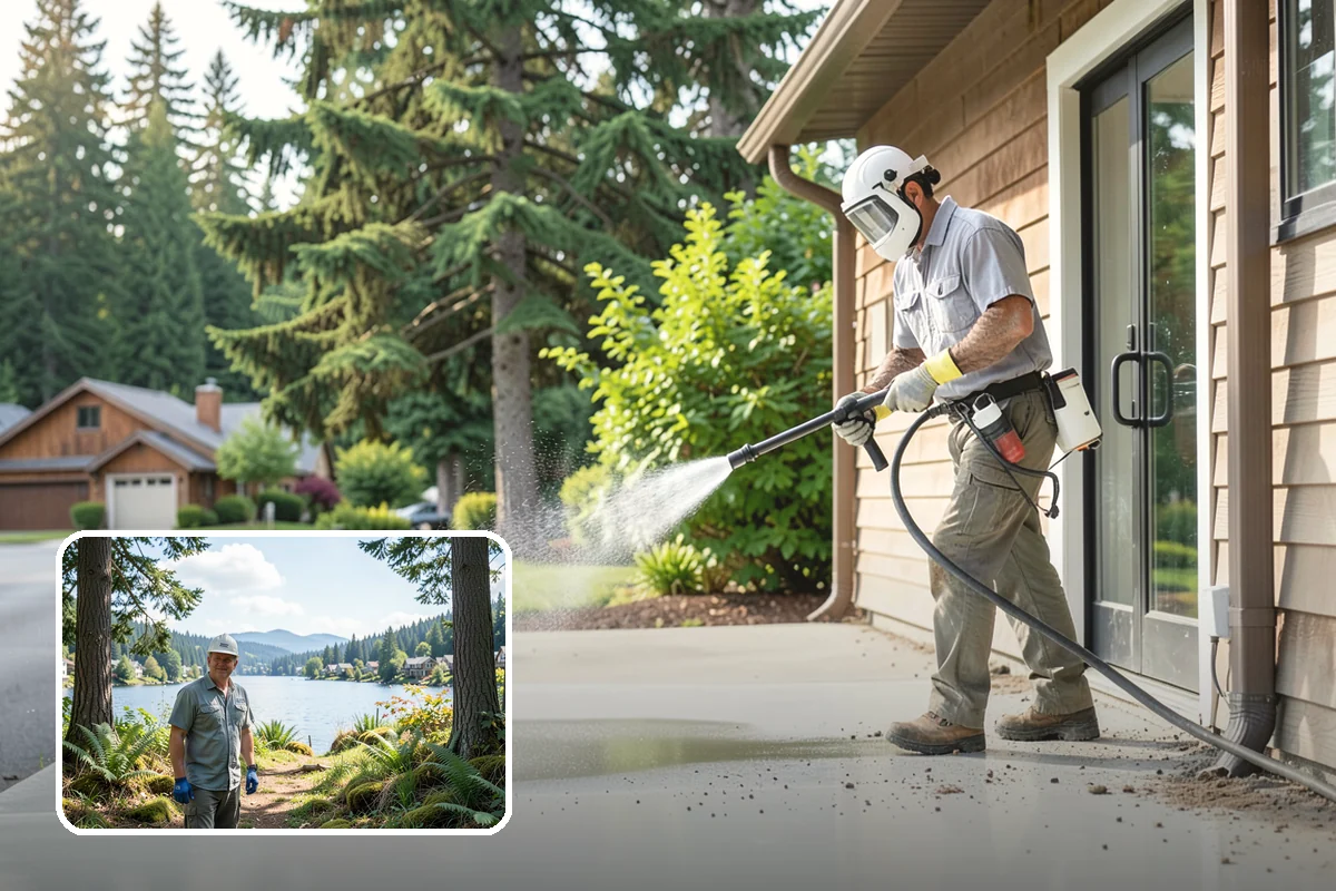 Retaining Wall Washing in Milton, King County, WA - Removes moss thriving along damp masonry joints