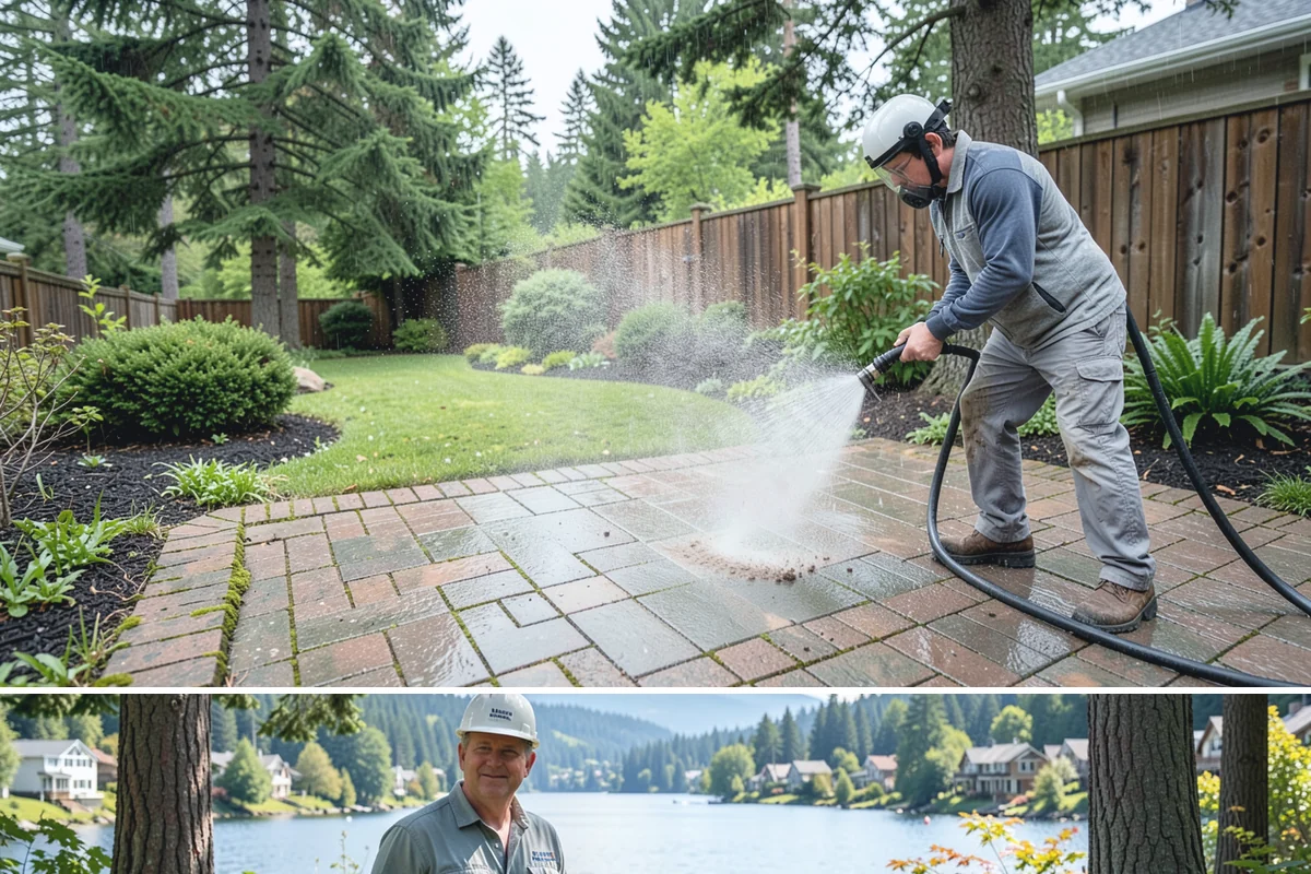 Retaining Wall Washing in Milton, King County, WA - Cleaning in early summer, after the soil begins to dry, limits the moisture that keeps masonry walls damp and speeds the return...
